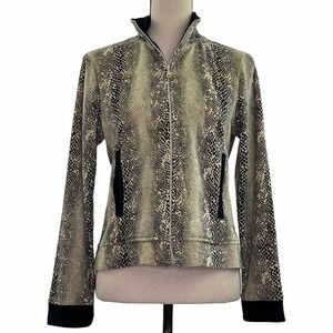 SNAKESKIN Print Long Sleeve Full Zip Jacket